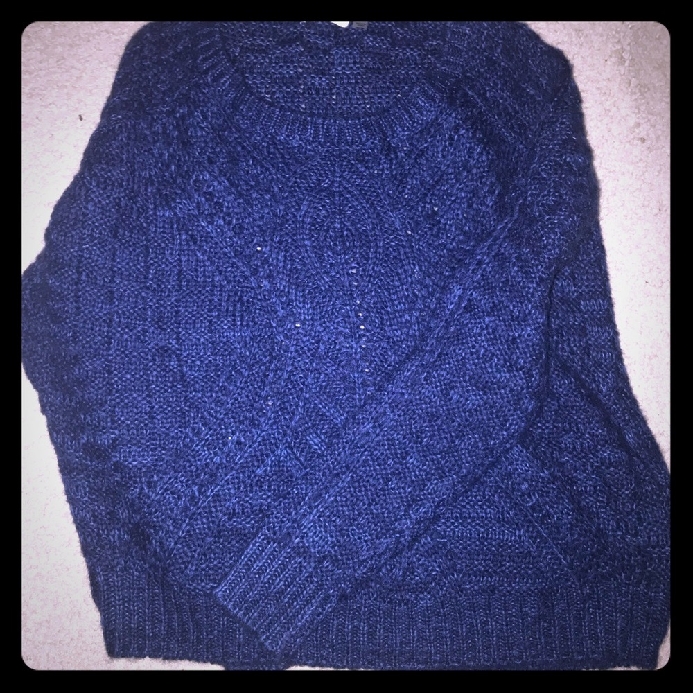 Blue crochet sweater